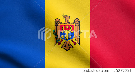 Flag of Moldova waving with fabric texture Flag of Moldova waving with fabric texture 25272751