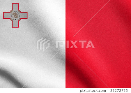 Flag of Malta waving with fabric texture Flag of Malta waving with fabric texture 25272755
