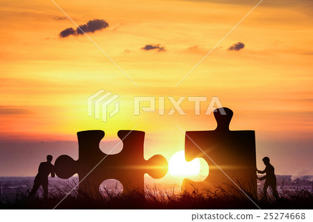 Partnership concept, puzzle pieces teamwork. Partnership concept, puzzle pieces teamwork. 25274668