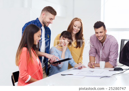 happy creative team or students working at office happy creative team or students working at office 25280747