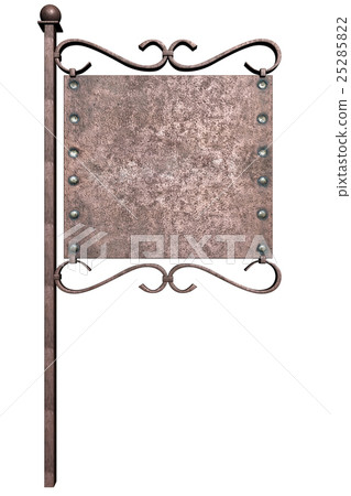 Metal Sign on street pole . Isolated on white Metal Sign on street pole . Isolated on white 25285822