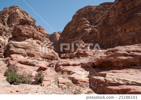 Petra ruins mountain road rocky mountain 25286101