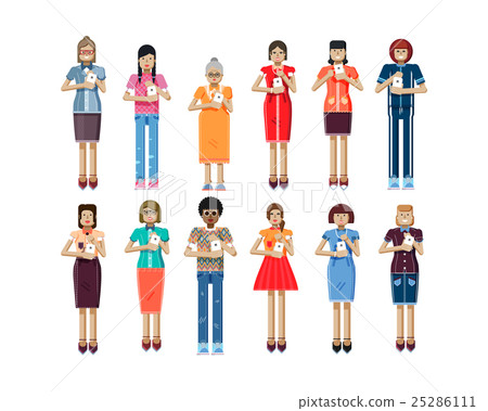illustration isolated set of business women 25286111