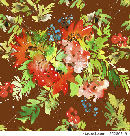 Watercolor seamless Christmas pattern - Stock Illustration [25286749 ...