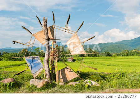Turbine baler in rice farm Thailand countryside 25286777