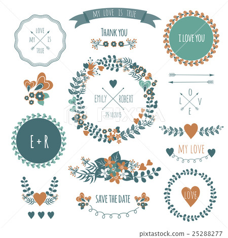 Vintage set of hand-drawn elements Vintage set of hand-drawn elements 25288277