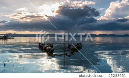fisherman boat and beautiful twilight in thailand. fisherman boat and beautiful twilight in thailand. 25288661
