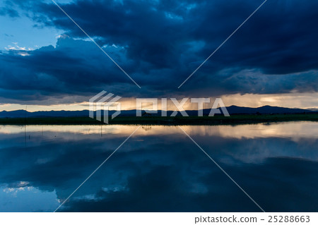 fisherman boat and beautiful twilight in thailand. fisherman boat and beautiful twilight in thailand. 25288663