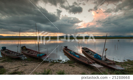 fisherman boat and beautiful twilight in thailand. fisherman boat and beautiful twilight in thailand. 25288668