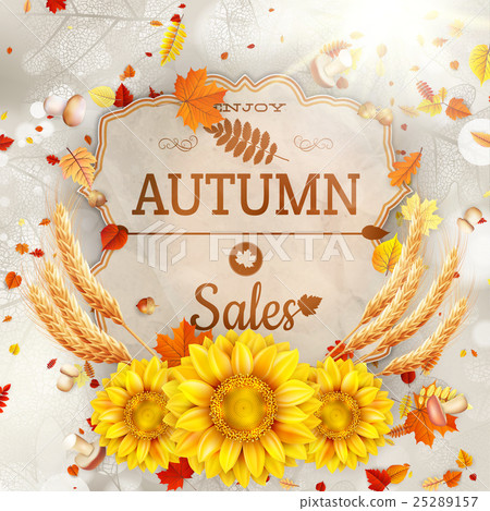 Background on a theme of autumn. Sale. EPS 10 Background on a theme of autumn. Sale. EPS 10 25289157