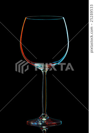 Silhouette of colorful wine glass on black Silhouette of colorful wine glass on black 25289533