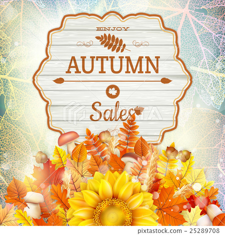 Background on a theme of autumn. Sale. EPS 10 Background on a theme of autumn. Sale. EPS 10 25289708