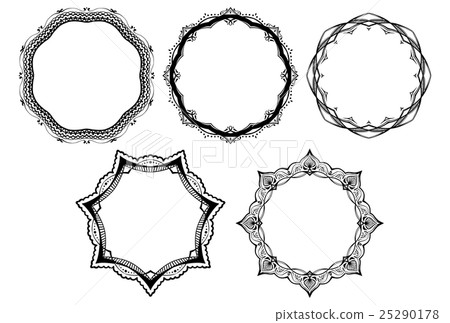 蕾絲材質04 /時尚可愛的框架/ 5個圖案 25290178