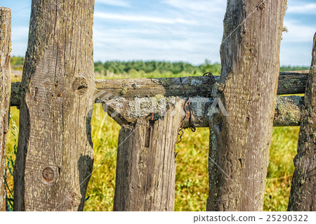 old wooden fence closeup 25290322
