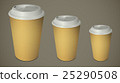 Three take-out coffee cups with caps 25290508