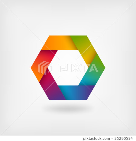 abstract rainbow hexagon 25290554