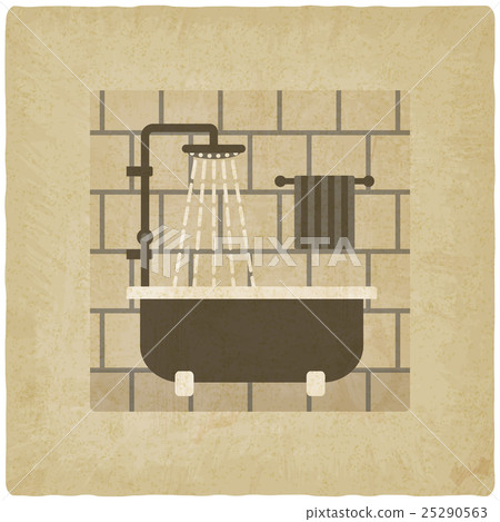 bath with shower old background bath with shower old background 25290563