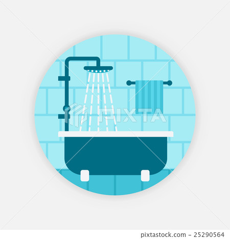 blue bath with shower blue bath with shower 25290564