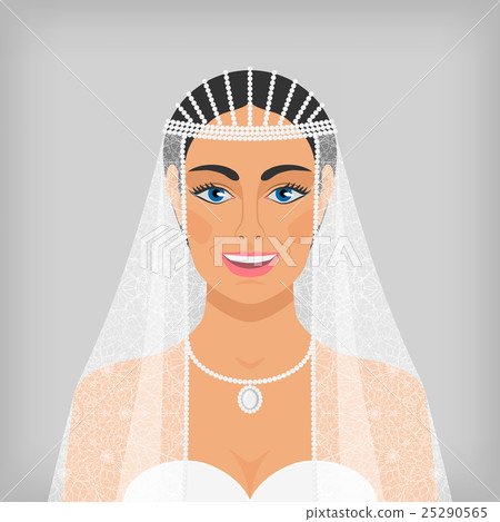 beautiful smiling bride in veil 25290565