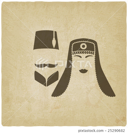 Turkish man and woman old background 25290682