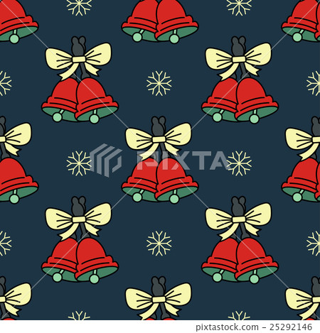 Vector seamless pattern with Christmas bells - Stock Illustration ...