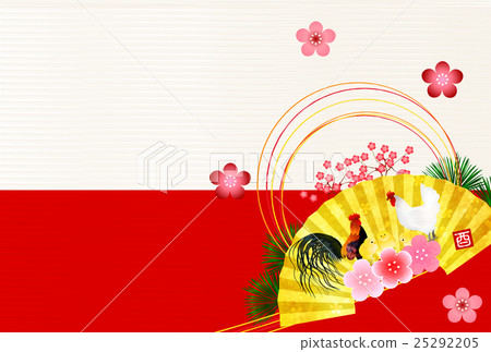 Rooster Chicken New Year's card background 25292205