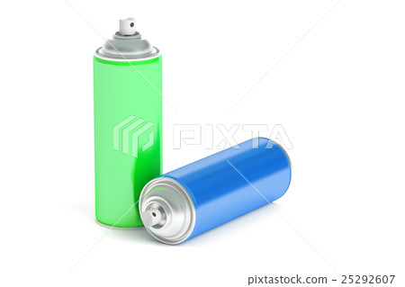 colored spray paint cans, 3D rendering colored spray paint cans, 3D rendering 25292607