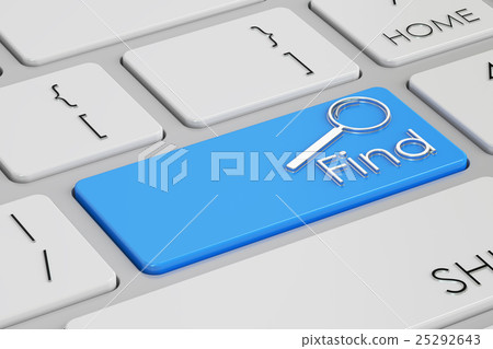 find blue keyboard button, 3D rendering find blue keyboard button, 3D rendering 25292643