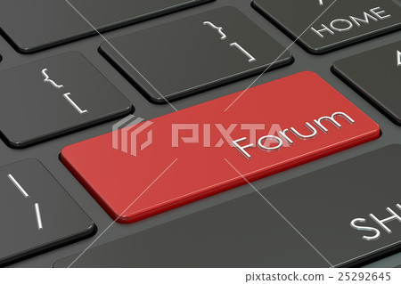 Forum red keyboard button, 3D rendering Forum red keyboard button, 3D rendering 25292645