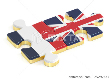 France and UK puzzles from flags, 3D rendering France and UK puzzles from flags, 3D rendering 25292647