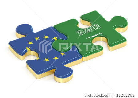 Saudi Arabia and EU puzzles from flags Saudi Arabia and EU puzzles from flags 25292792