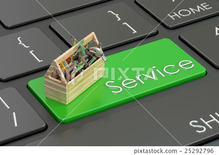 Service concept on keyboard, 3D rendering Service concept on keyboard, 3D rendering 25292796