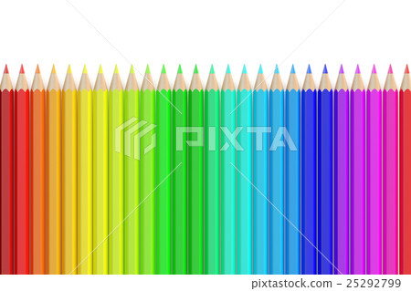set of colored pencils, 3D rendering set of colored pencils, 3D rendering 25292799
