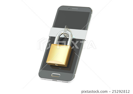 smartphone with padlock, security concept - Stock Illustration ...
