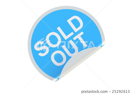 Sold Out concept, blue circle sticker Sold Out concept, blue circle sticker 25292813