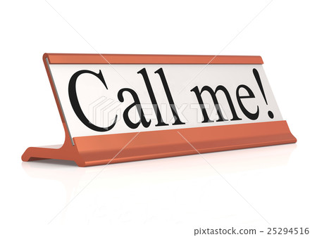 Call me table tag isolated with white background Call me table tag isolated with white background 25294516