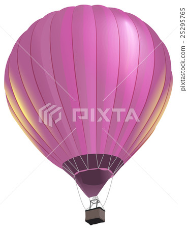 Pink big air balloon with basket flies 25295765
