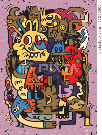 Monsters and alien, hand drawn monsters collection 25296000