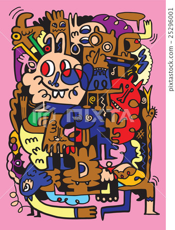 Monsters and alien, hand drawn monsters collection 25296001