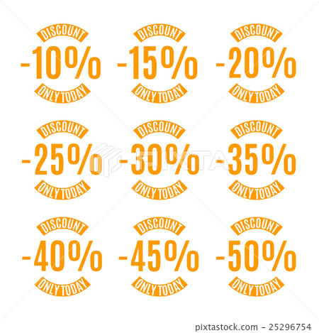 Set of discount labels, vector illustration. 25296754