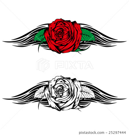rose with tribal rose with tribal 25297444