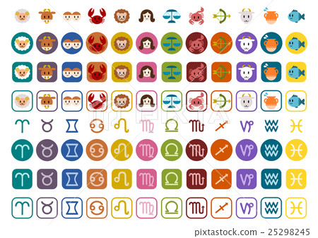 Constellation illustration icon mark colorful set Constellation illustration icon mark colorful set 25298245