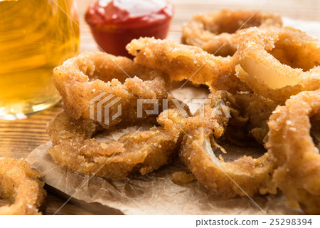 Snack for beer - fried onion rings Snack for beer - fried onion rings 25298394