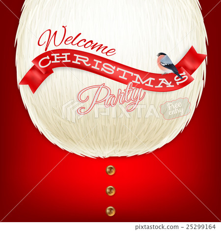 Christmas party poster with beard. EPS 10 25299164