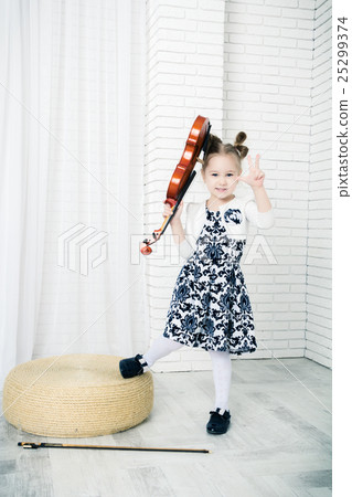 little girl swings violin little girl swings violin 25299374