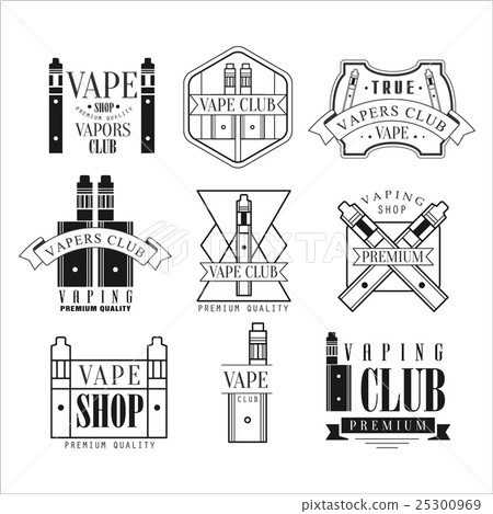 Vape Club Black And White Emblems 25300969