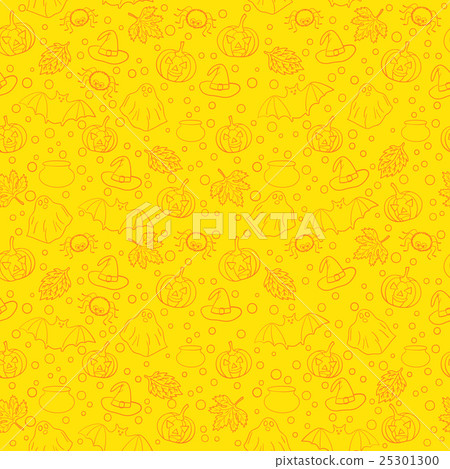 Halloween seamless pattern with cauldrons, bats. 25301300