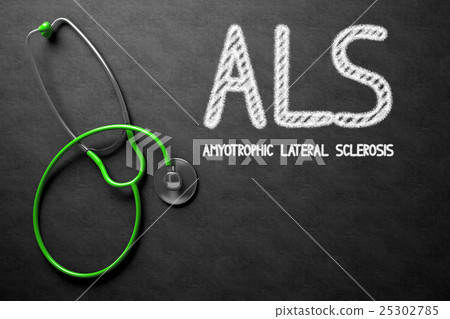 ALS on Chalkboard. 3D Illustration. 25302785