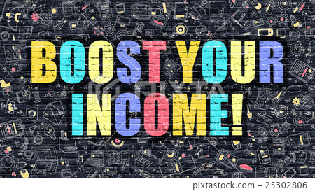 Boost Your Income on Dark Brick Wall. 25302806