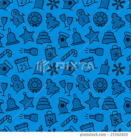 Christmas icon set seamless pattern Christmas icon set seamless pattern 25302820